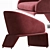 Velvet Lounge Chair, Modern Design 3D model small image 4