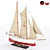 Silver Schooner Model Boat Kit 3D model small image 7