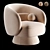 Swivel Barrel Chair Wool Texture 3D model small image 1