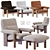 Stylish brasilia Armchair Set 3D model small image 1