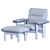 Stylish brasilia Armchair Set 3D model small image 6