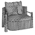 Mary& Minerva Teak Armchair Fabric 3D model small image 7