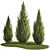 Cypress and Thuja Garden Set 3D model small image 1