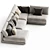 Elegant Katarina Corner Sofa 3D model small image 3