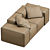 Melia 2-Seater Medium Sofa 3D model small image 2