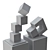 Contemporary Abstract Balance Cube Sculpture 3D model small image 4