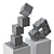 Contemporary Abstract Balance Cube Sculpture 3D model small image 5