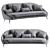 Modern Vibieffe Curved Nido Sofa 3D model small image 7