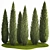 Coniferous Trees Set for Landscaping 3D model small image 1