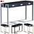 Jocise Black Narrow Console Table with Drawers 3D model small image 1