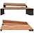 Modern Wooden Outdoor Bench 3D model small image 4