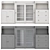 Modern White Storage Combination Shelving 3D model small image 1