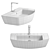 Sleek Ceramic Bathroom Sink, Modern 3D model small image 2