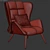 Modern X-Form Armchair with Textured Diffuse Finish 3D model small image 4