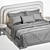 Elegant Art Deco Royal Bed 3D model small image 3