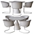 Elegant Visionnaire Carmen Chair Set 3D model small image 4