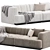 Modern Quilton Contrast Combination Sofa 3D model small image 3