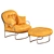 Designer Leather Lounge Chair Set 3D model small image 3