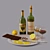 Wine Lemon Decor Set 3D 3D model small image 1