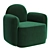 Modern Lounge Armchair in Aldermaston 3D model small image 3