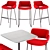 Modern Barstool Set with Tables 3D model small image 3