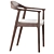 Barolo Gray Wooden Stool 3D model small image 2