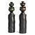 Vintage Ceramic Vases Set 3D model small image 1