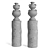 Vintage Ceramic Vases Set 3D model small image 6