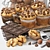 Decadent Chocolate Muffins & Nuts 3D model small image 3