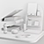 Modern Acrylic Desktop Shelf Set 3D model small image 2