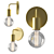 Sleek Brass Wall Bracket Light 3D model small image 1