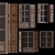 French Wooden Windows Set 02 3D model small image 1