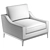 Stylish Stainless Leather Armchair 3D model small image 4