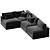 Navy Dream Sectional Sofa Set 3D model small image 2