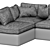 Navy Dream Sectional Sofa Set 3D model small image 3