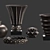 Art Deco Brass Bronze Vases 3D model small image 4