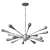 Sleek Matte Black Chandelier with 16 Lights 3D model small image 2