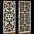 Ornate Carved Panel Set 3D model small image 1