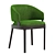 Velvet Custom Dining Chair Oak 3D model small image 4