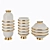 Golden Orbit Porcelain Vases 3D model small image 1