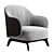 Minimalist Poliform Kaori Armchair 3D model small image 2