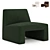 Modern Green Bouclé Accent Chair 3D model small image 1