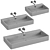 Modern Wall Mounted Sink Collection 3D model small image 1