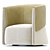 Elegant Manchetta Swivel Armchair 3D model small image 2