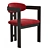 Luxurious Neo Velvet Armchair 3D model small image 1