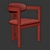 Luxurious Neo Velvet Armchair 3D model small image 3