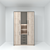 3-Door Wardrobe with Compartments 3D model small image 1