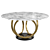 White Gold Round Dining Table 3D model small image 1