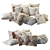 Fur Decorative Cushion Set 2 3D model small image 1