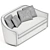 Modern Barrel Sofa Design 3DS Max 3D model small image 3